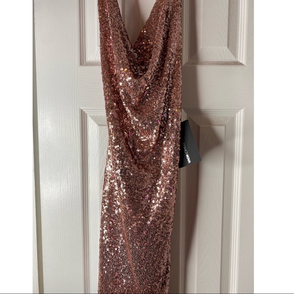 FASHION NOVA ROSE GOLD SPARKLY DRESS - Picture 2 of 2